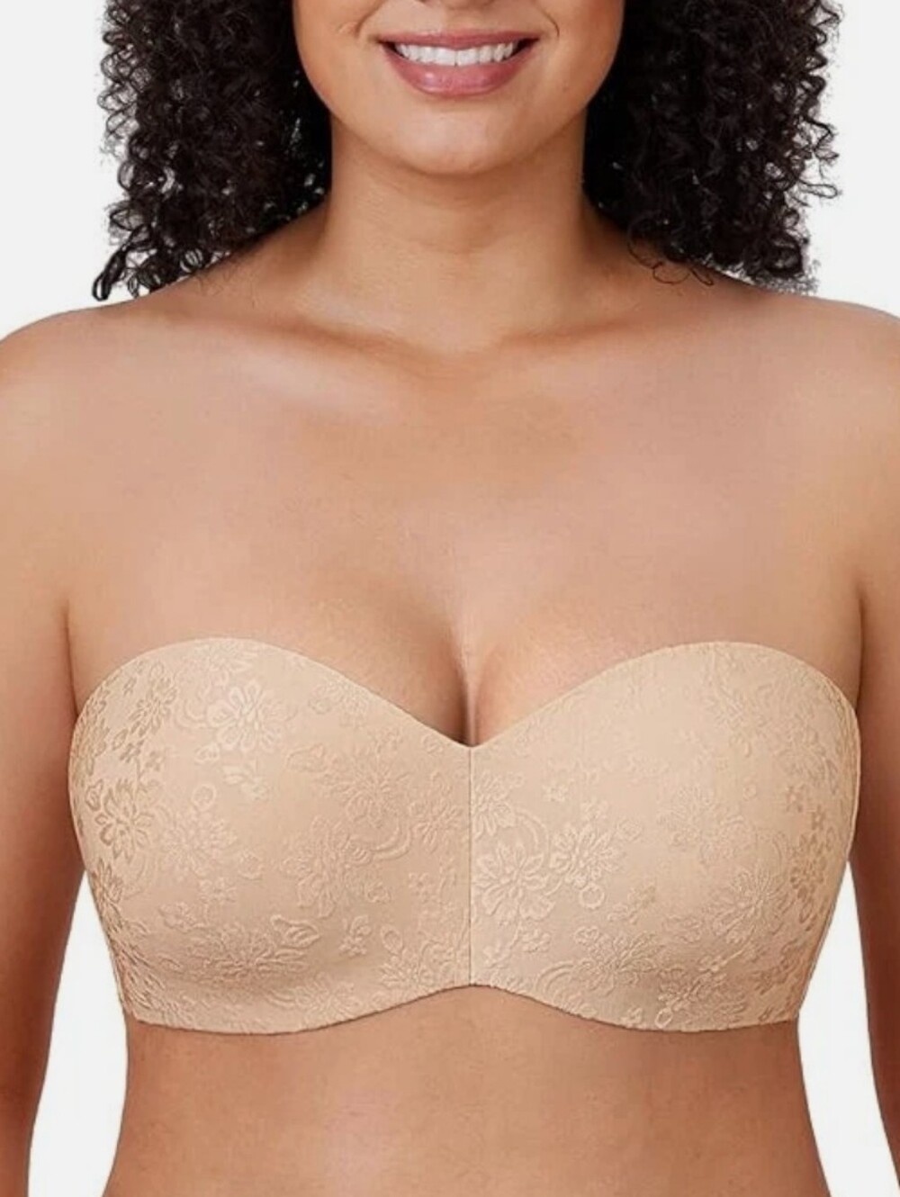 Delmira Strapless Minimizer Bra 40B Beige NWOT